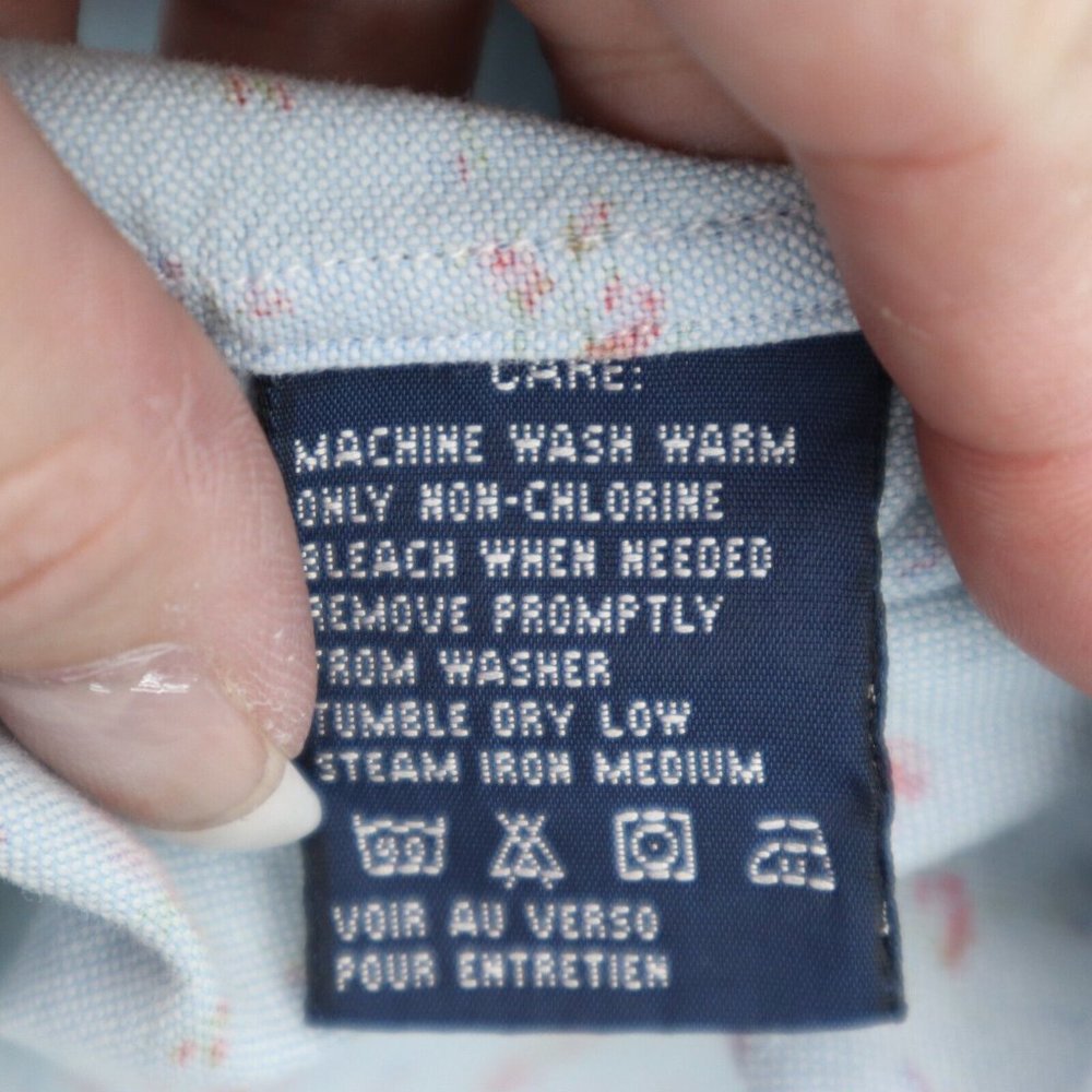 Ralph Lauren Sport Shirt Mens M Blue Floral Button Up Half Sleeve Collared Top - Picture 16 of 16